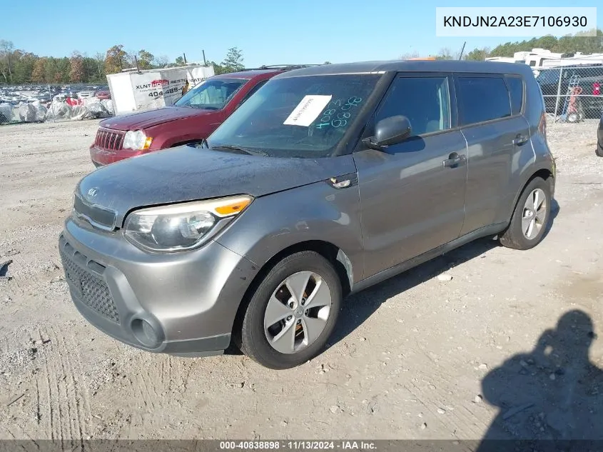 2014 Kia Soul VIN: KNDJN2A23E7106930 Lot: 40838898