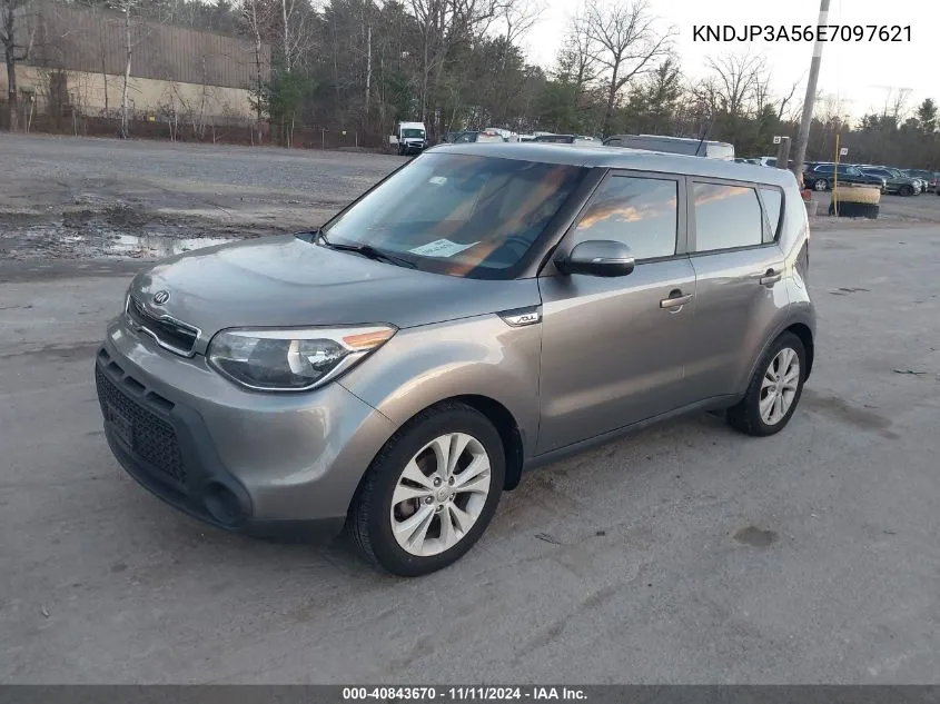 2014 Kia Soul + VIN: KNDJP3A56E7097621 Lot: 40843670