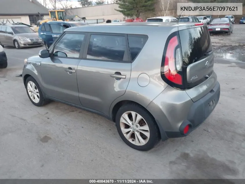 2014 Kia Soul + VIN: KNDJP3A56E7097621 Lot: 40843670