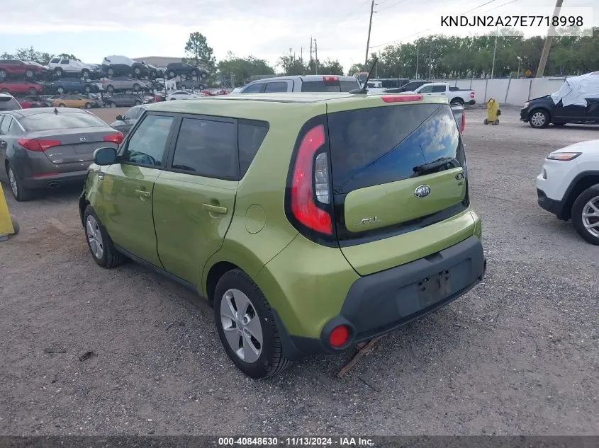 2014 Kia Soul VIN: KNDJN2A27E7718998 Lot: 40848630