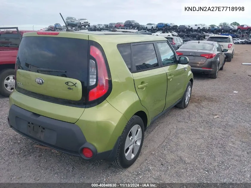 2014 Kia Soul VIN: KNDJN2A27E7718998 Lot: 40848630