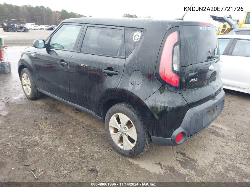 2014 Kia Soul VIN: KNDJN2A20E7721726 Lot: 40861996