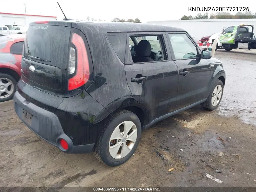 2014 Kia Soul VIN: KNDJN2A20E7721726 Lot: 40861996