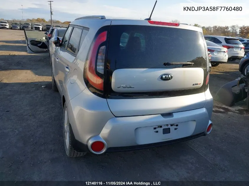 2015 Kia Soul + VIN: KNDJP3A58F7760480 Lot: 12140116