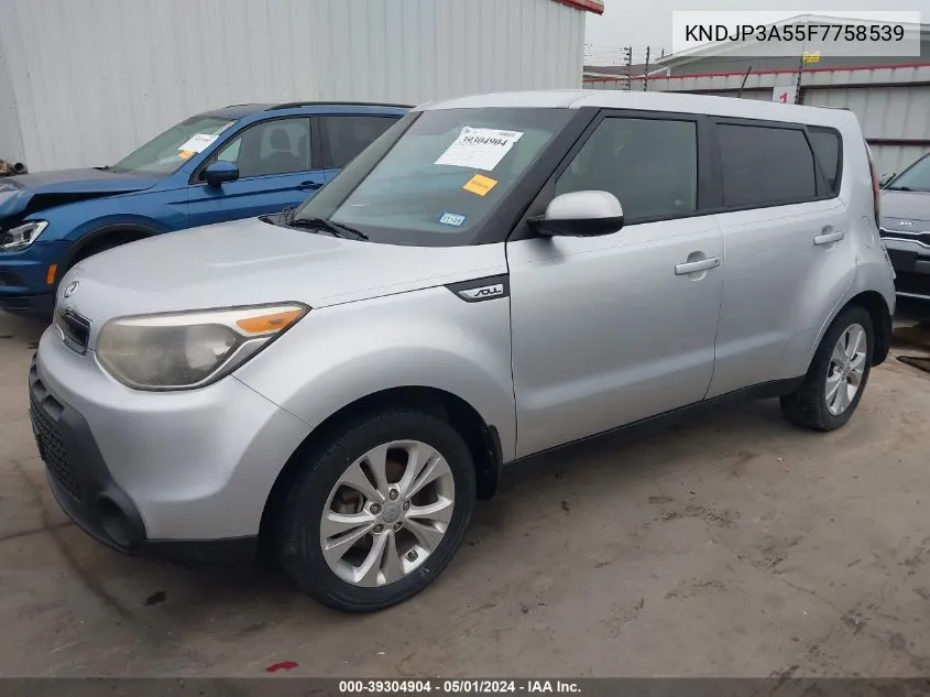 2015 Kia Soul + VIN: KNDJP3A55F7758539 Lot: 39304904