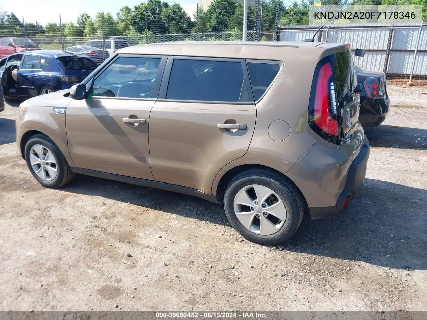 2015 Kia Soul VIN: KNDJN2A20F7178346 Lot: 39650452