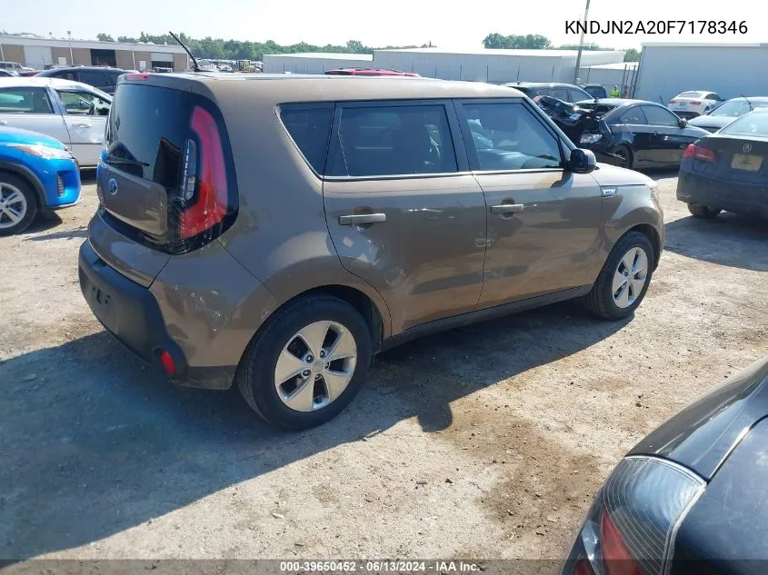 2015 Kia Soul VIN: KNDJN2A20F7178346 Lot: 39650452