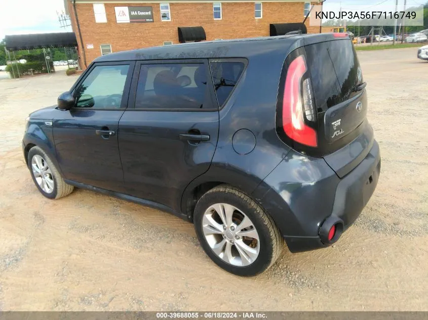 2015 Kia Soul + VIN: KNDJP3A56F7116749 Lot: 39688055