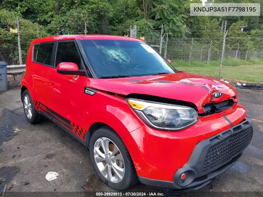 2015 Kia Soul + VIN: KNDJP3A51F7798195 Lot: 39929813