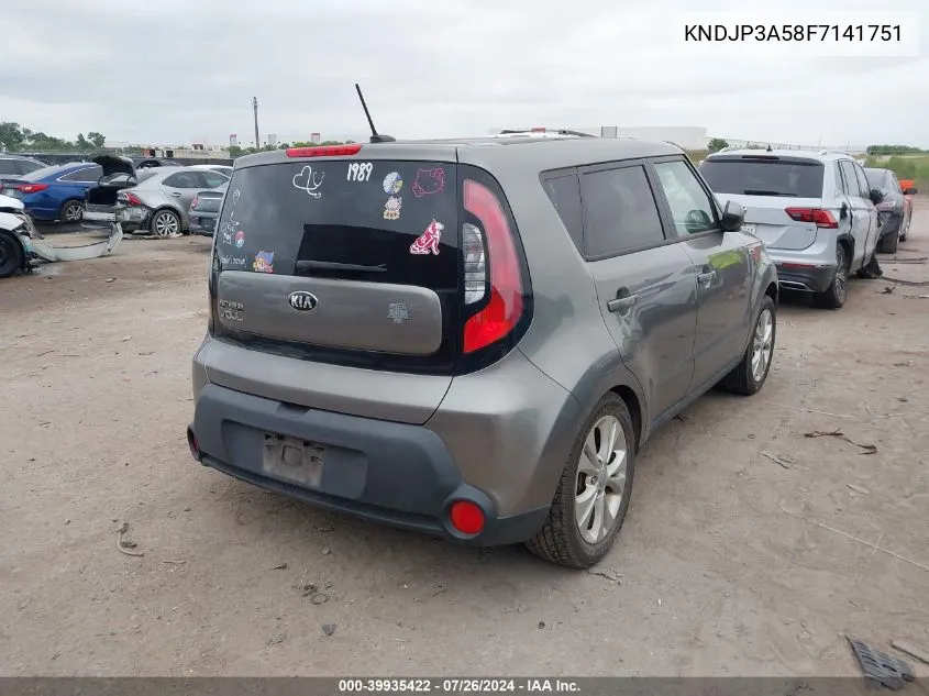 2015 Kia Soul + VIN: KNDJP3A58F7141751 Lot: 39935422