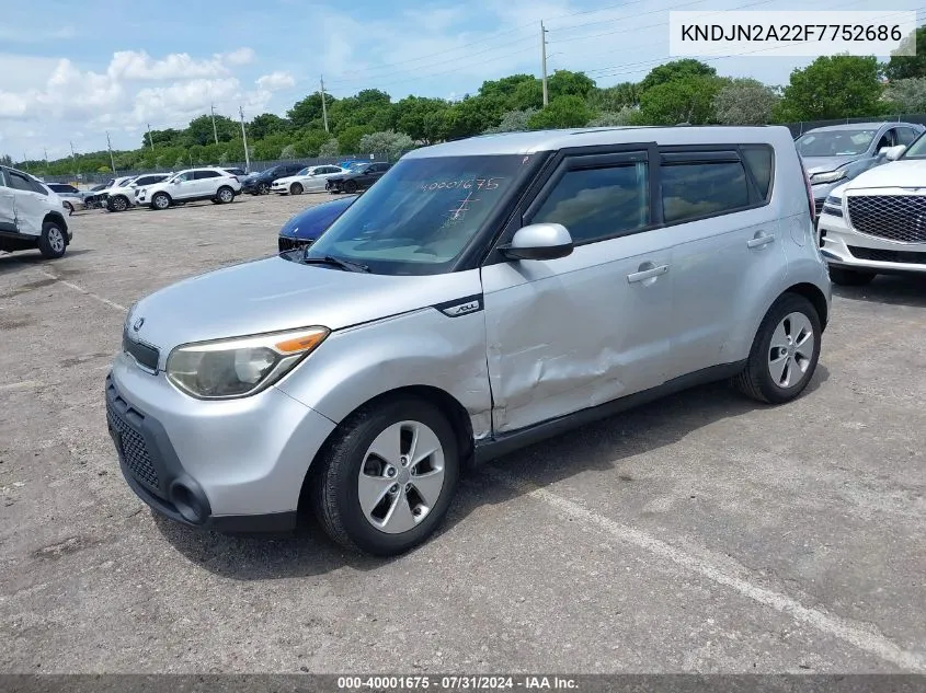 2015 Kia Soul VIN: KNDJN2A22F7752686 Lot: 40001675