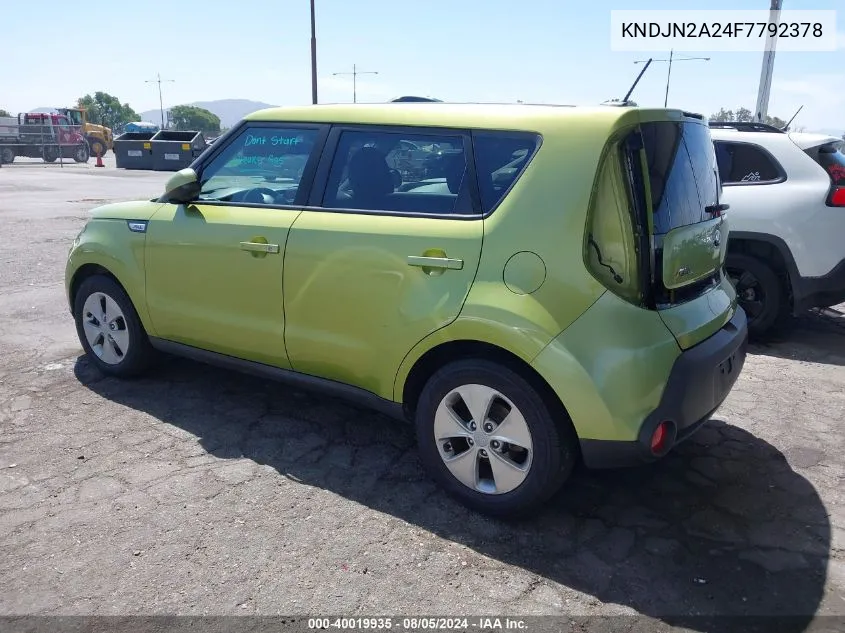 2015 Kia Soul VIN: KNDJN2A24F7792378 Lot: 40019935