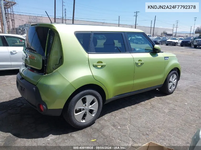 2015 Kia Soul VIN: KNDJN2A24F7792378 Lot: 40019935