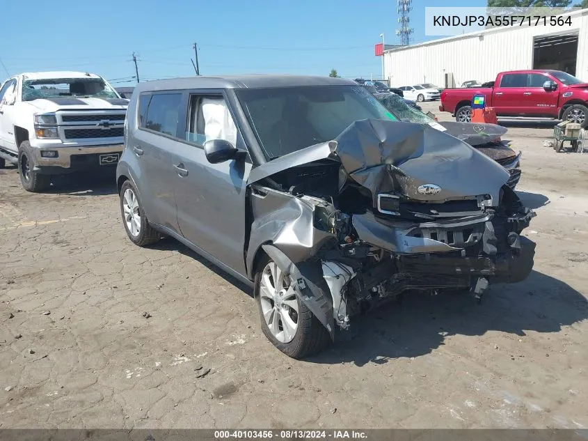 2015 Kia Soul + VIN: KNDJP3A55F7171564 Lot: 40103456