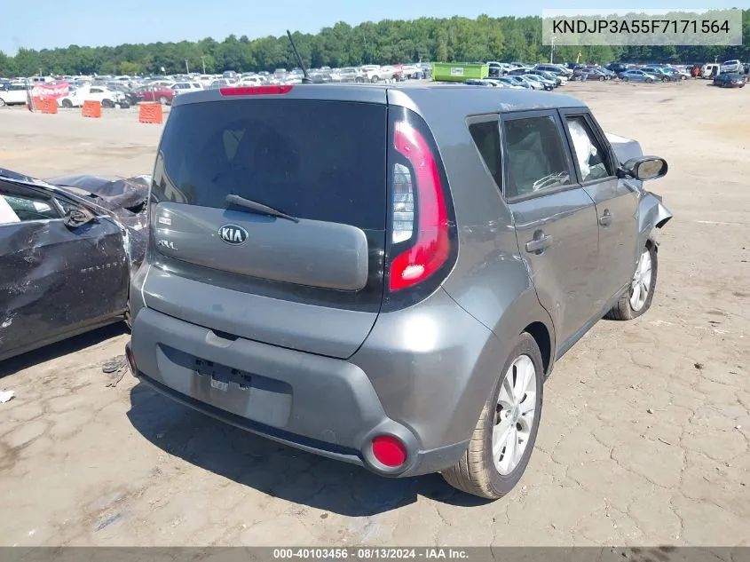 2015 Kia Soul + VIN: KNDJP3A55F7171564 Lot: 40103456