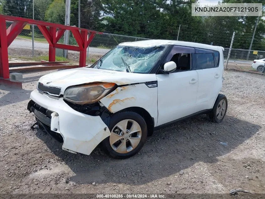 2015 Kia Soul VIN: KNDJN2A20F7121905 Lot: 40108285