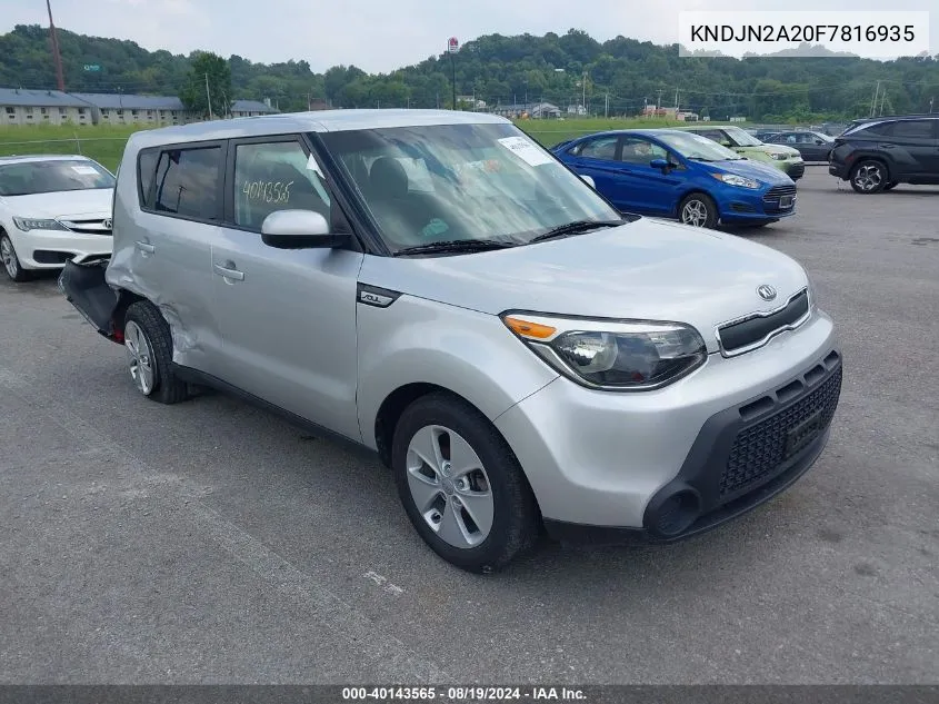 2015 Kia Soul VIN: KNDJN2A20F7816935 Lot: 40143565