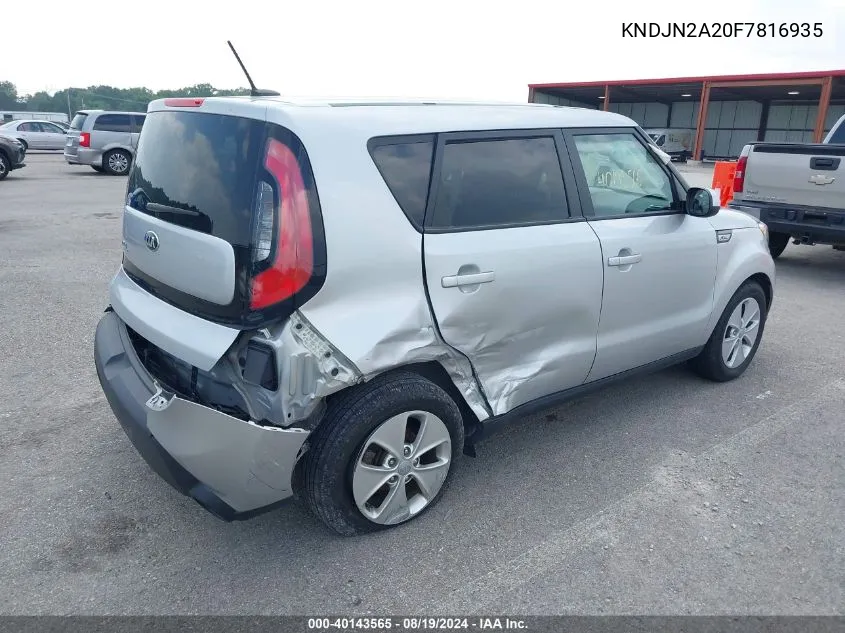 2015 Kia Soul VIN: KNDJN2A20F7816935 Lot: 40143565