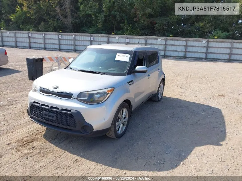 2015 Kia Soul + VIN: KNDJP3A51F7816517 Lot: 40168996