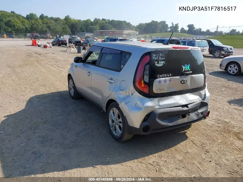 2015 Kia Soul + VIN: KNDJP3A51F7816517 Lot: 40168996