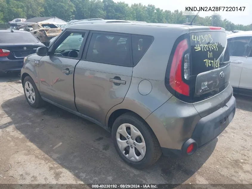 2015 Kia Soul VIN: KNDJN2A28F7220147 Lot: 40230192