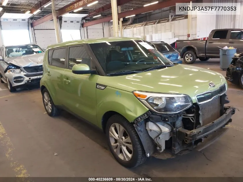 2015 Kia Soul + VIN: KNDJP3A57F7770353 Lot: 40236609