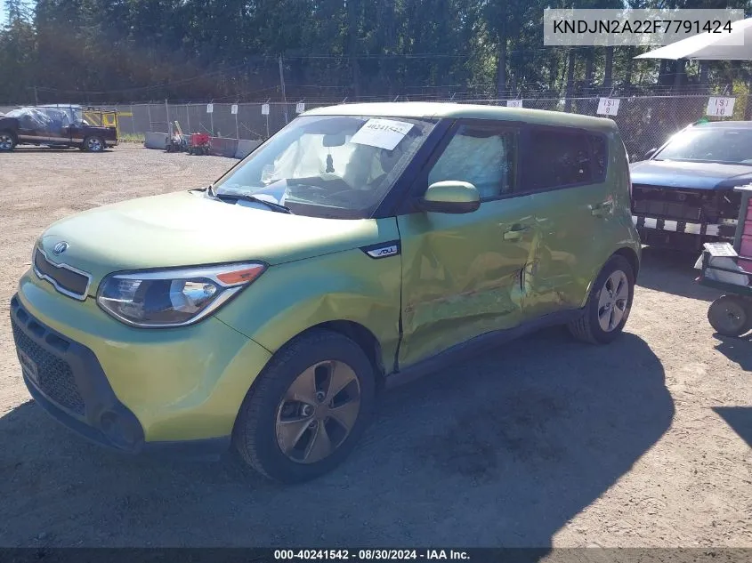 2015 Kia Soul VIN: KNDJN2A22F7791424 Lot: 40241542