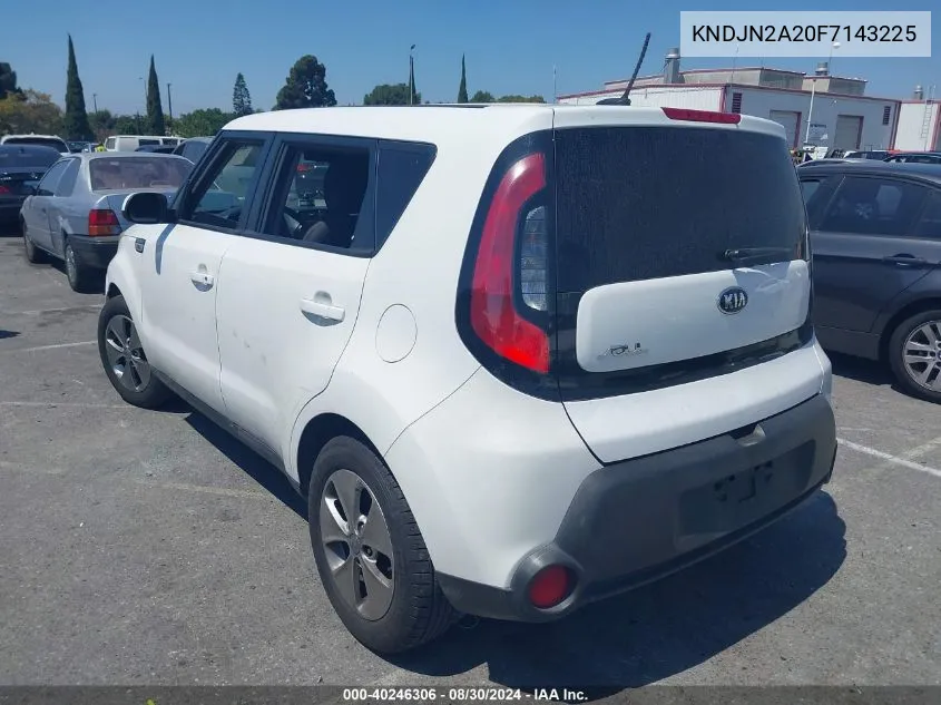 2015 Kia Soul VIN: KNDJN2A20F7143225 Lot: 40246306