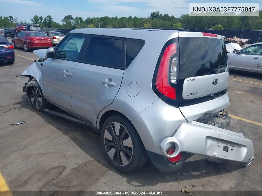 2015 Kia Soul ! VIN: KNDJX3A53F7775047 Lot: 40263304