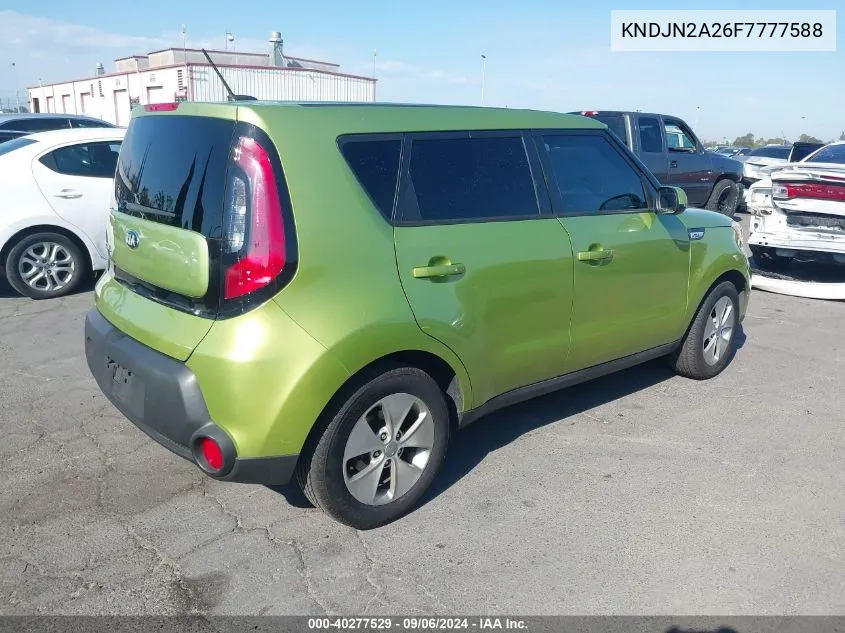 2015 Kia Soul VIN: KNDJN2A26F7777588 Lot: 40277529