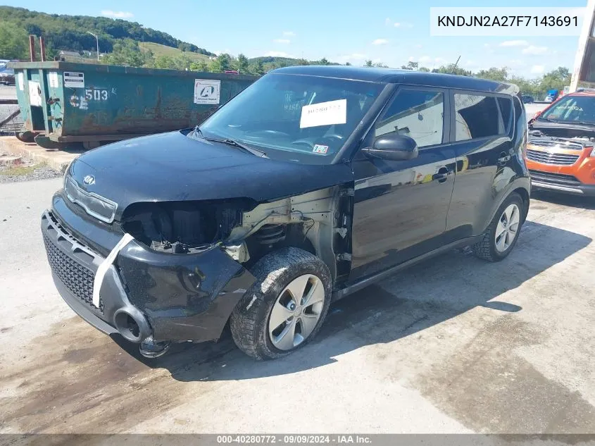 2015 Kia Soul VIN: KNDJN2A27F7143691 Lot: 40280772