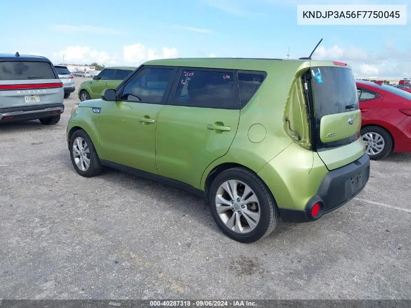 2015 Kia Soul + VIN: KNDJP3A56F7750045 Lot: 40287318