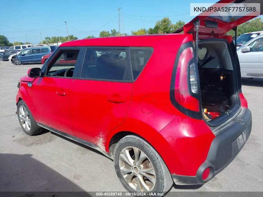 2015 Kia Soul + VIN: KNDJP3A52F7757588 Lot: 40289748