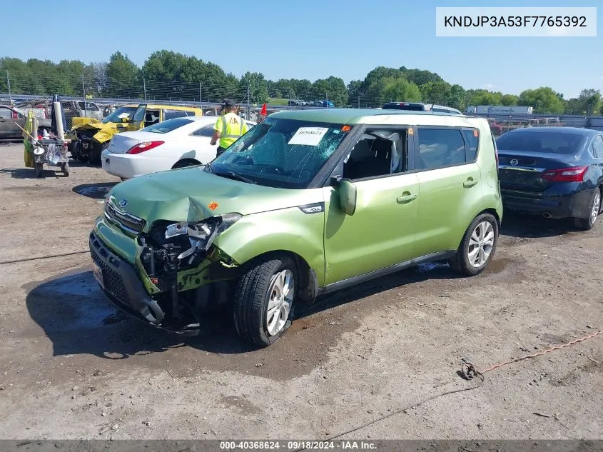 2015 Kia Soul + VIN: KNDJP3A53F7765392 Lot: 40368624