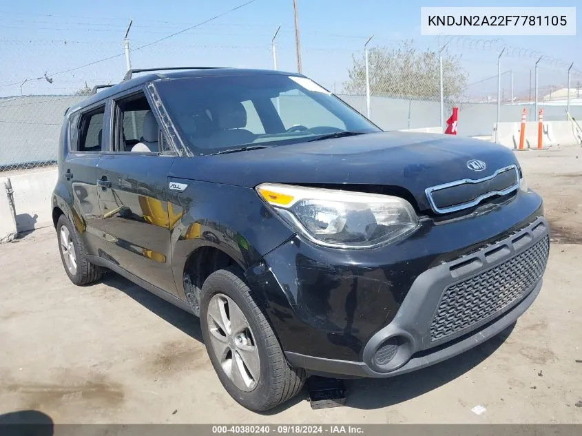 2015 Kia Soul ! VIN: KNDJN2A22F7781105 Lot: 40380240