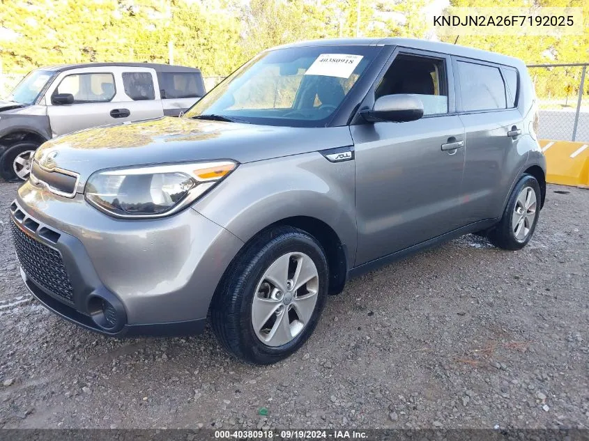 2015 Kia Soul VIN: KNDJN2A26F7192025 Lot: 40380918