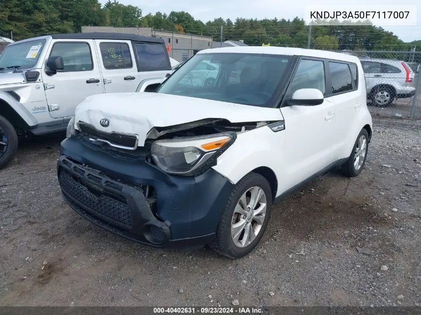 2015 Kia Soul + VIN: KNDJP3A50F7117007 Lot: 40402631