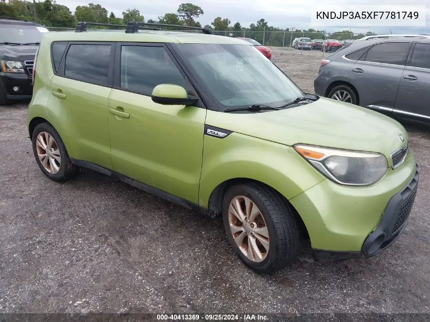 2015 Kia Soul + VIN: KNDJP3A5XF7781749 Lot: 40413369