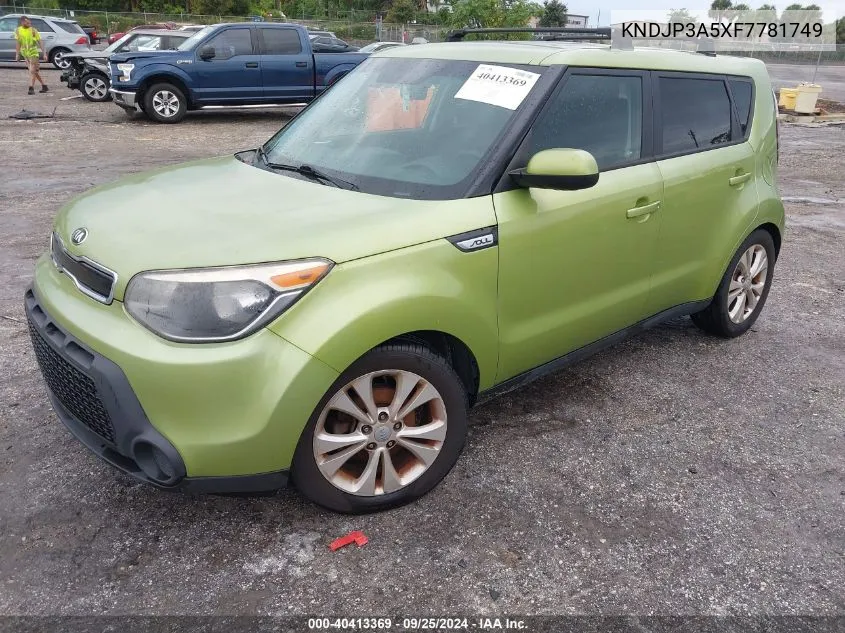 2015 Kia Soul + VIN: KNDJP3A5XF7781749 Lot: 40413369