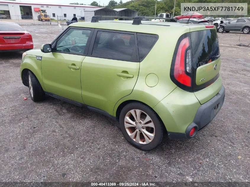 2015 Kia Soul + VIN: KNDJP3A5XF7781749 Lot: 40413369