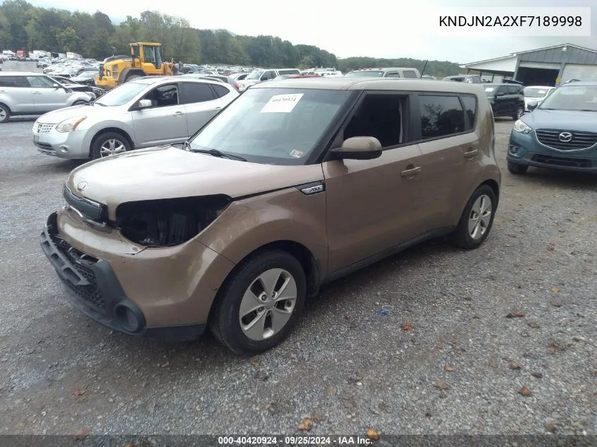 2015 Kia Soul VIN: KNDJN2A2XF7189998 Lot: 40420924