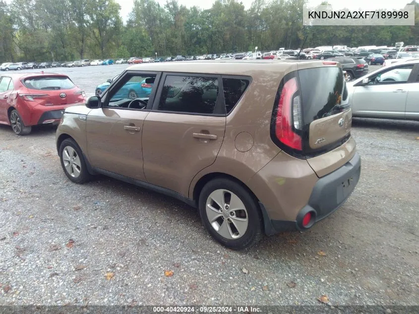 2015 Kia Soul VIN: KNDJN2A2XF7189998 Lot: 40420924