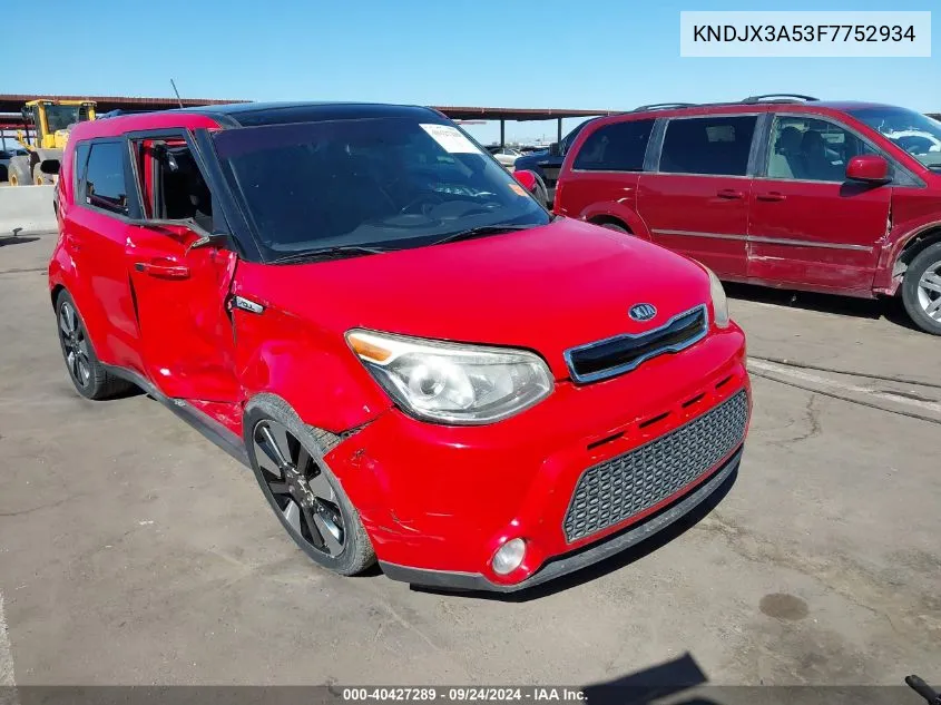 2015 Kia Soul ! VIN: KNDJX3A53F7752934 Lot: 40427289