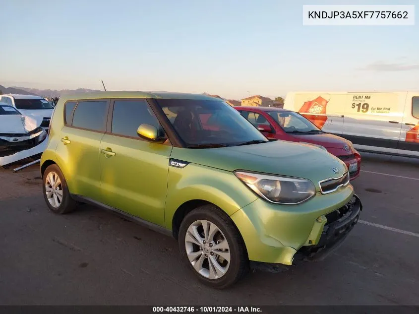 2015 Kia Soul + VIN: KNDJP3A5XF7757662 Lot: 40432746