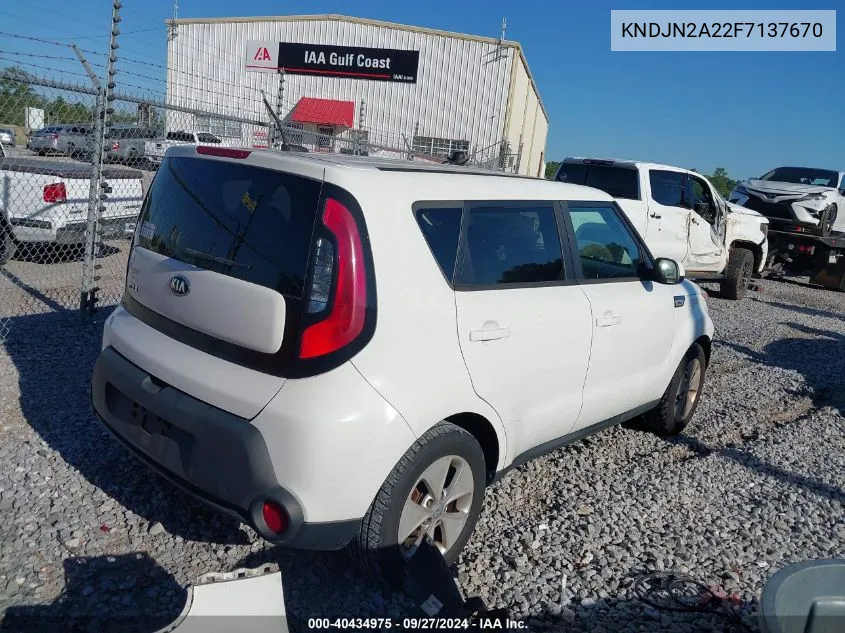 2015 Kia Soul VIN: KNDJN2A22F7137670 Lot: 40434975