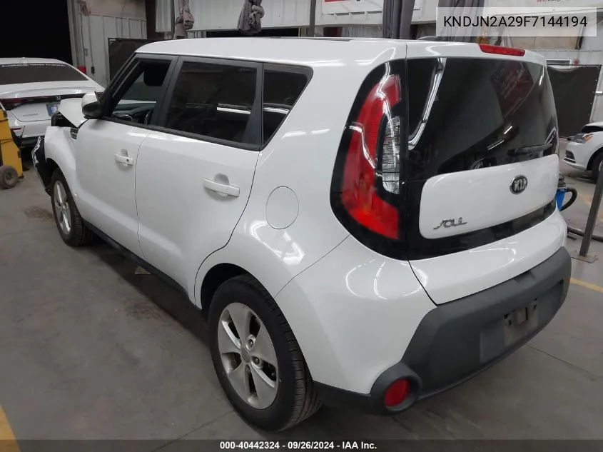 2015 Kia Soul VIN: KNDJN2A29F7144194 Lot: 40442324