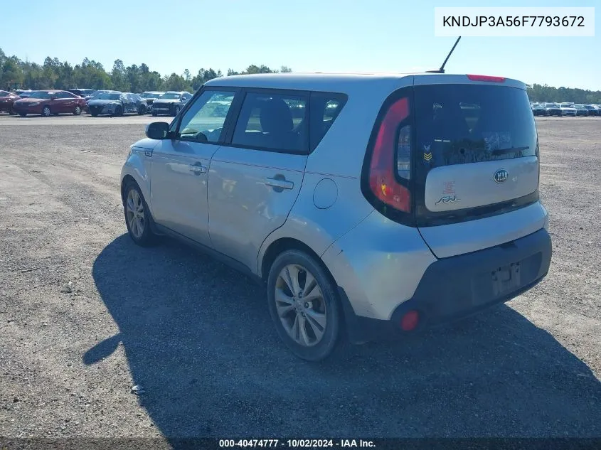 2015 Kia Soul + VIN: KNDJP3A56F7793672 Lot: 40474777