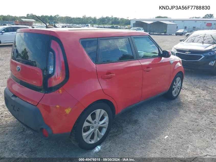 2015 Kia Soul + VIN: KNDJP3A56F7788830 Lot: 40476015