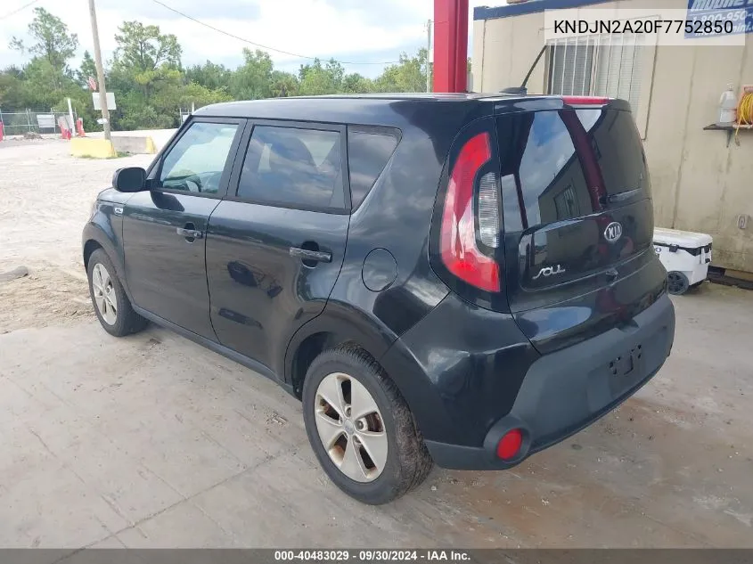 2015 Kia Soul VIN: KNDJN2A20F7752850 Lot: 40483029