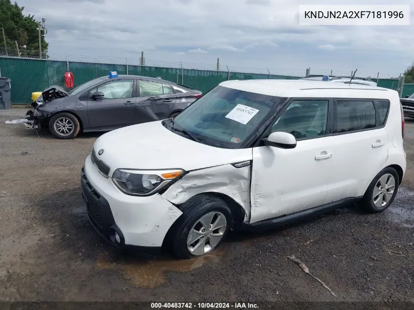 2015 Kia Soul VIN: KNDJN2A2XF7181996 Lot: 40483742